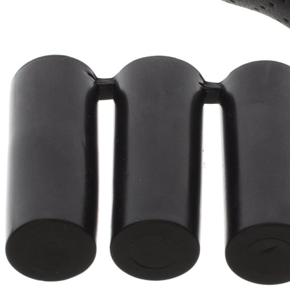 UNIVERSAL gear knob BLACK LEATHER + SILVER 6 SPEEDS