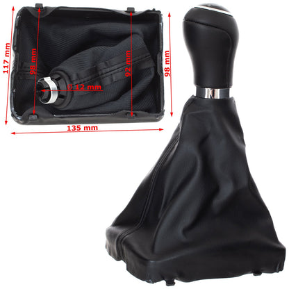 Audi A4 B8 07-15 Gear knob BLACK 6 SPEEDS + BLACK GAITER