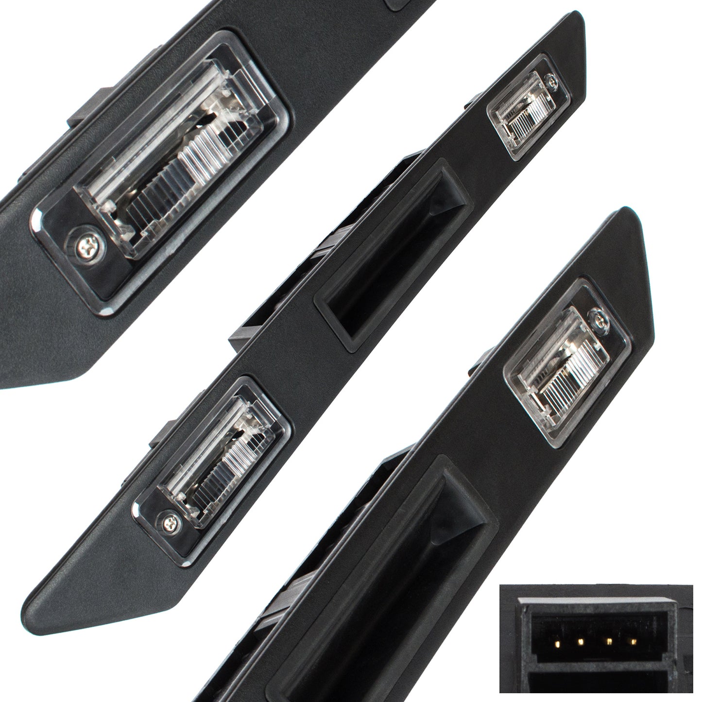 Audi A6 C6 04-11 license plate illumination trim strip with tailgate opening microswitch