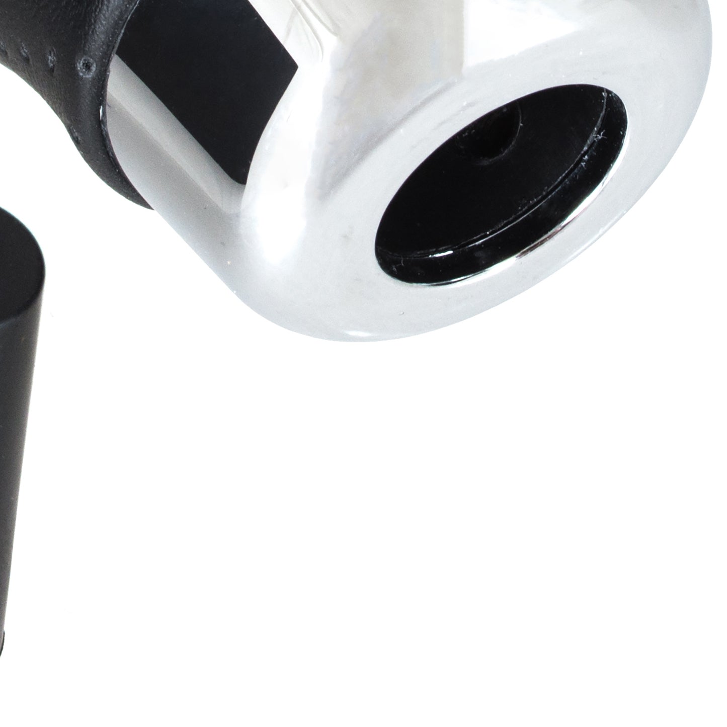 UNIVERSAL gear knob BLACK LEATHER + CHROME 5 GEARS