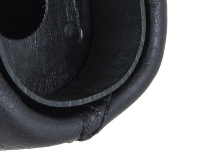 Saab 9-3 03-12 gear knob BLACK ECO-LEATHER + BLACK THREAD + SILVER 6 SPEEDS