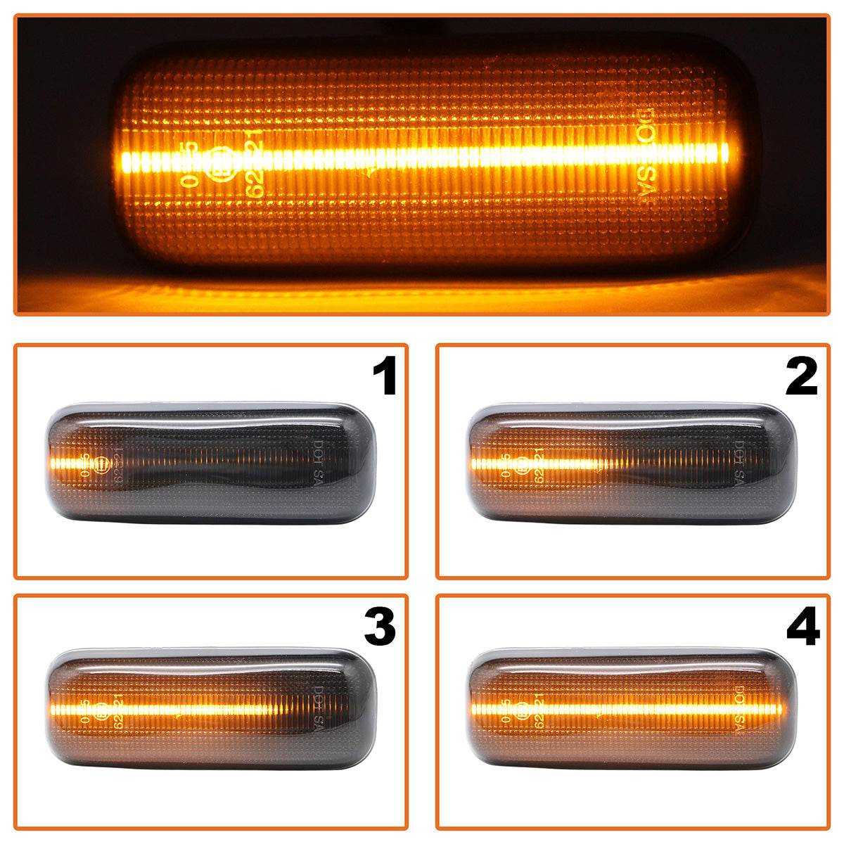 Mercedes W163 ML-Class 98-05 LED Dynamic Smoked Side Indicator 2 pcs. SET