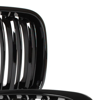 BMW 3 E46 98-01 SEDAN / WAGON dummy grilles (kidneys) left + right set BLACK GLOSSY DOUBLE BAR