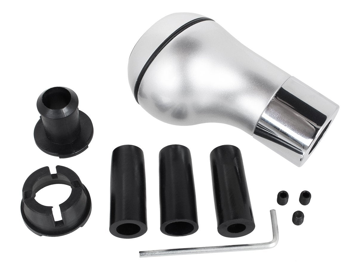 BMW E39 E46 E53 E60 E61 E81 E82 E83 E85 E87 E90 E91 E92 E93 gear knob SILVER+CHROME 6 SPEED