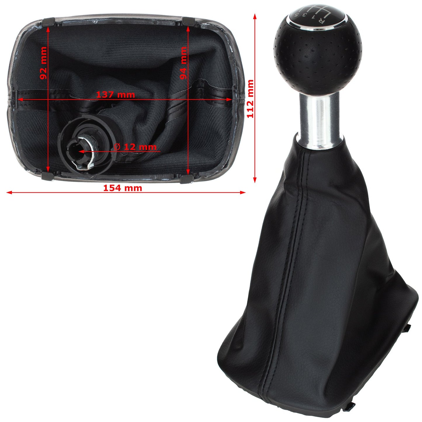 Audi A6 C6 04-11 BLACK gear knob + BLACK gaiter