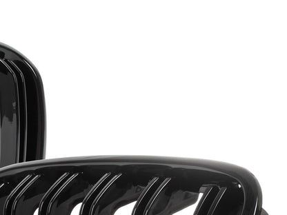 BMW 1 F20 / F21 11-14 3/5D HATCHBACK grilles (kidneys) left + right set BLACK GLOSSY DOUBLE BAR