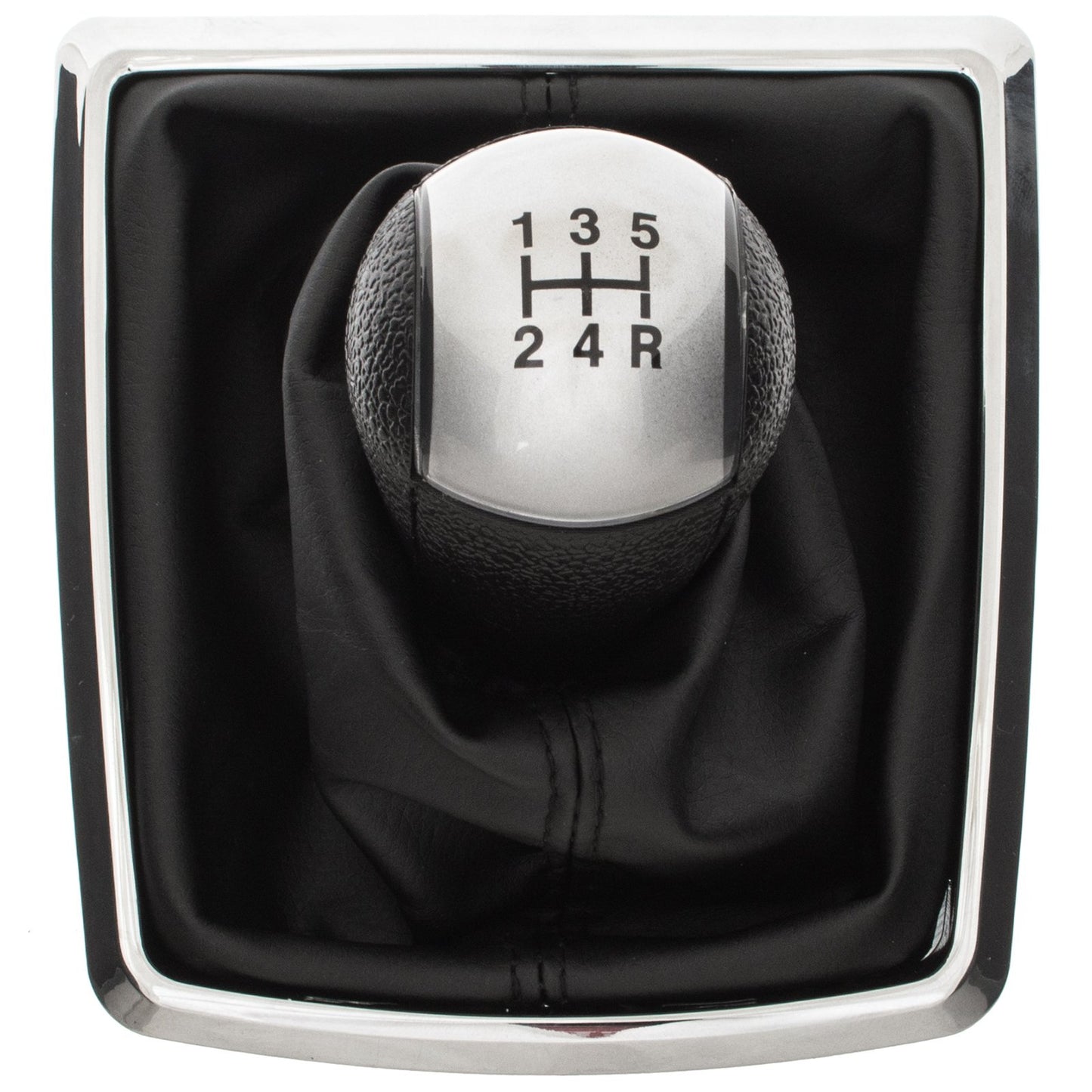 Ford Focus Mk2 04-08 gear knob SILVER + gaiter with CHROME frame 5 SPEED