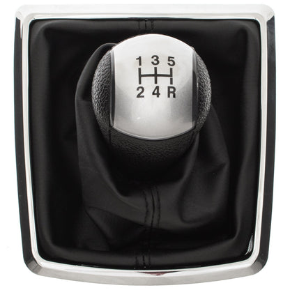 Ford Focus Mk2 04-08 gear knob SILVER + gaiter with CHROME frame 5 SPEED