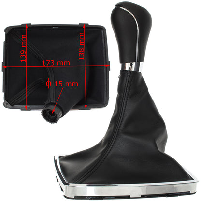 Mercedes W204 C-Class 07-14 BLACK gear knob + BLACK gaiter with CHROME frame 6-SPEED DIAGRAM