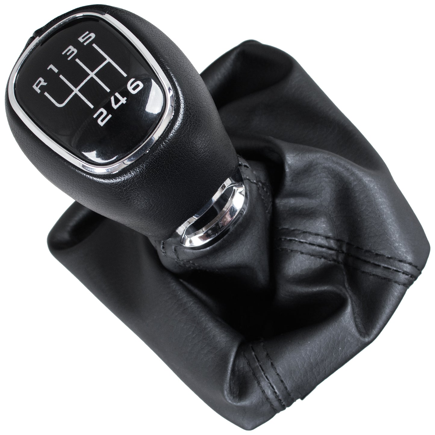 Skoda Octavia III 2012- Gear knob + gaiter with frame ECO-LEATHER 6 SPEED