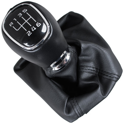 Skoda Octavia III 2012- Gear knob + gaiter with frame ECO-LEATHER 6 SPEED