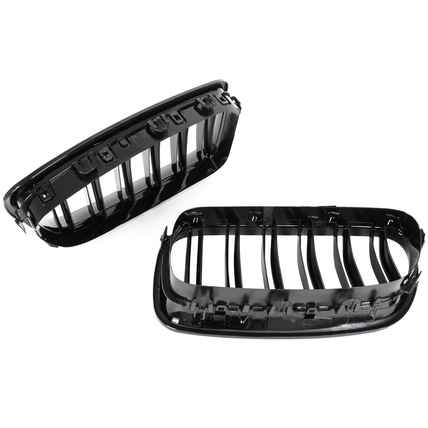 BMW 5 F10 / F11 10-17 grilles between headlights (kidneys) left + right set BLACK GLOSSY DOUBLE BAR