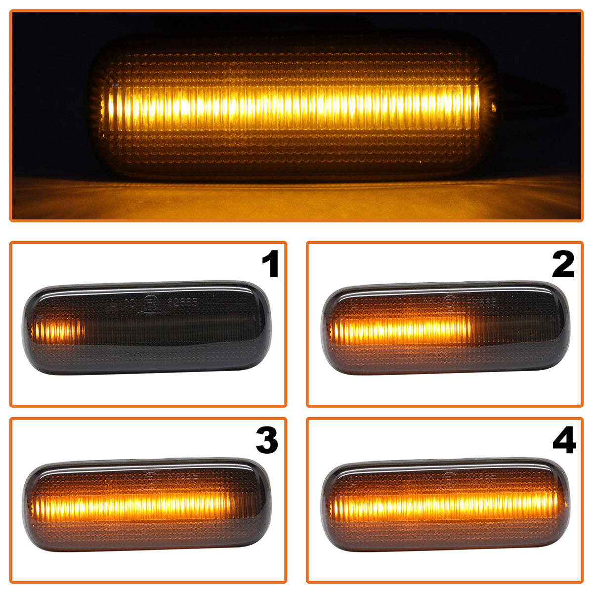 Citroen C4 I 04-11 LED dynamic smoked side indicator lights 2 pcs set