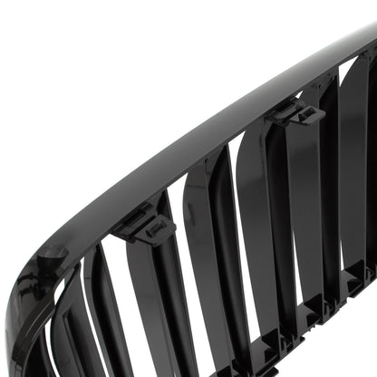 BMW 7 G11 G12 2015- Grilles between headlights (kidneys) left + right set. BLACK GLOSSY DOUBLE BAR