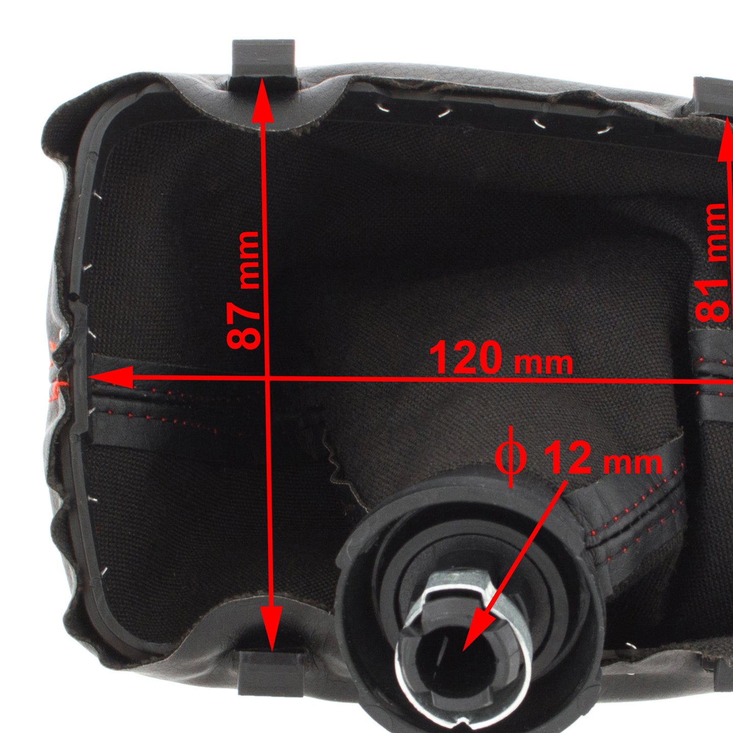 Audi A3 I 8L 96-03 gear knob BLACK + BLACK GAITER with RED STITCHING RED RING 5 GEARS REVERSE AT THE BOTTOM