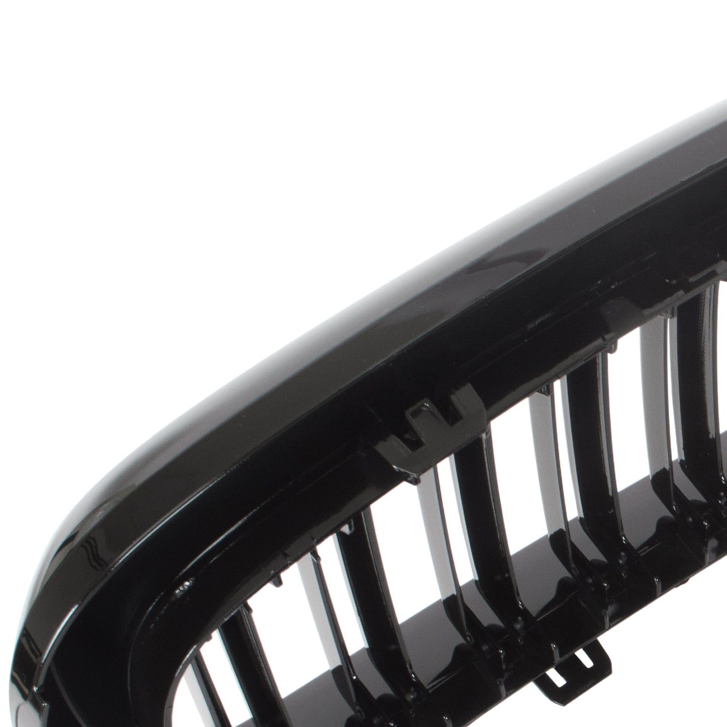BMW X6 F16 14-19 dummy grilles between headlights (kidneys) left + right set. BLACK GLOSSY DOUBLE BAR