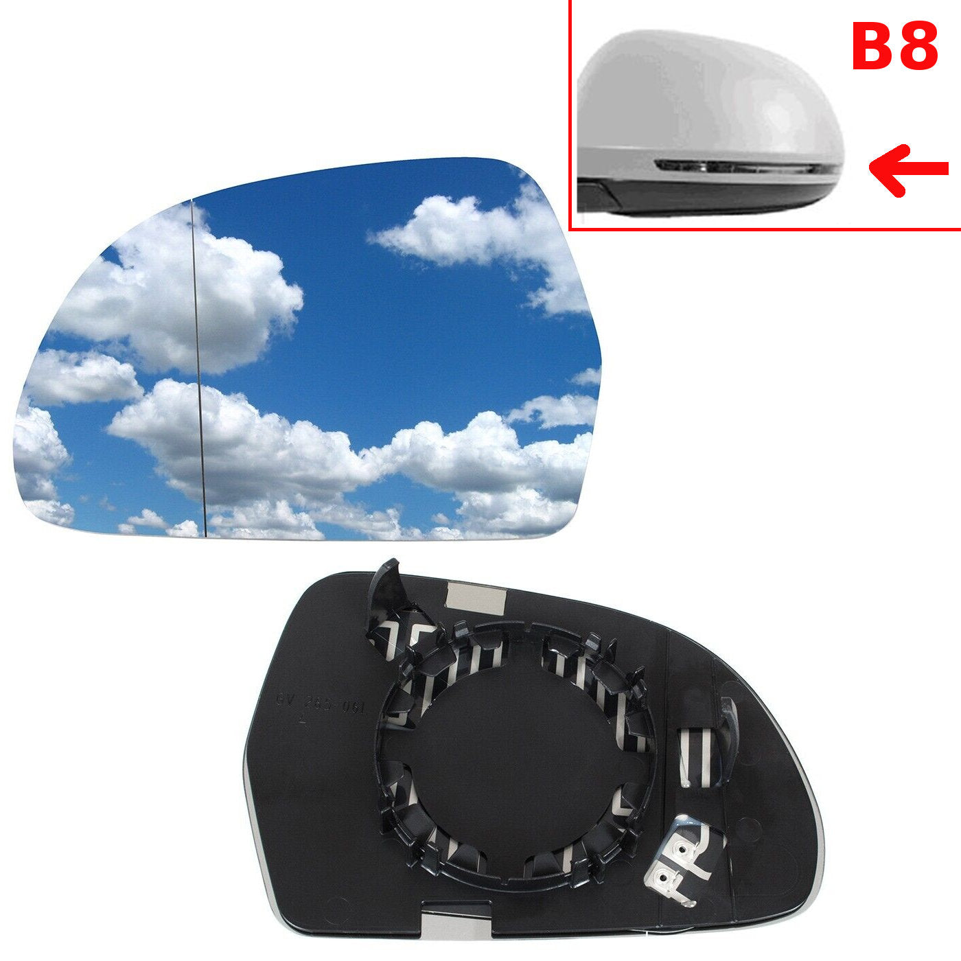 Skoda Octavia II 04-13 mirror insert HEATED left