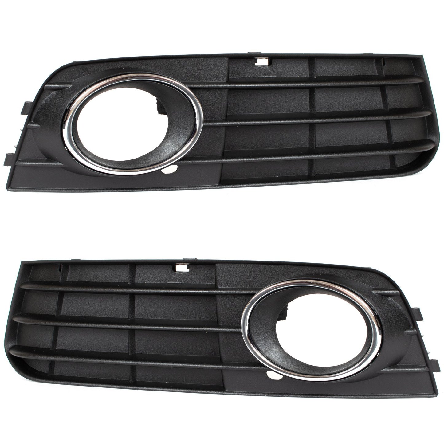 Audi A4 B8 07-11 WITH FOG LIGHTS bumper grille 3 BARS CHROME FRAME left + right set.