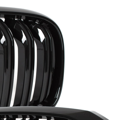 BMW X3 G01 2017 - grilles between headlights (kidneys) left + right set BLACK GLOSSY DOUBLE BAR