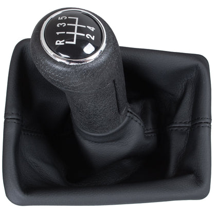 Audi A4 B8 07-15 Gear knob BLACK 5-SPEED + BLACK GAITER
