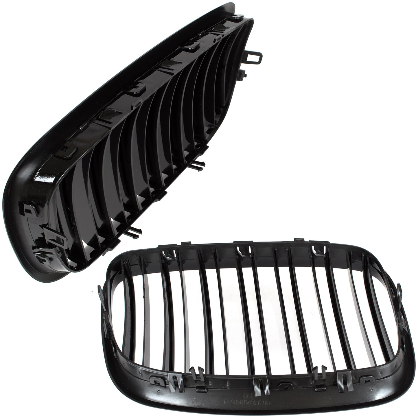 BMW X6 E71 07-14 grilles between headlights (kidneys) left + right set BLACK GLOSSY DOUBLE BAR