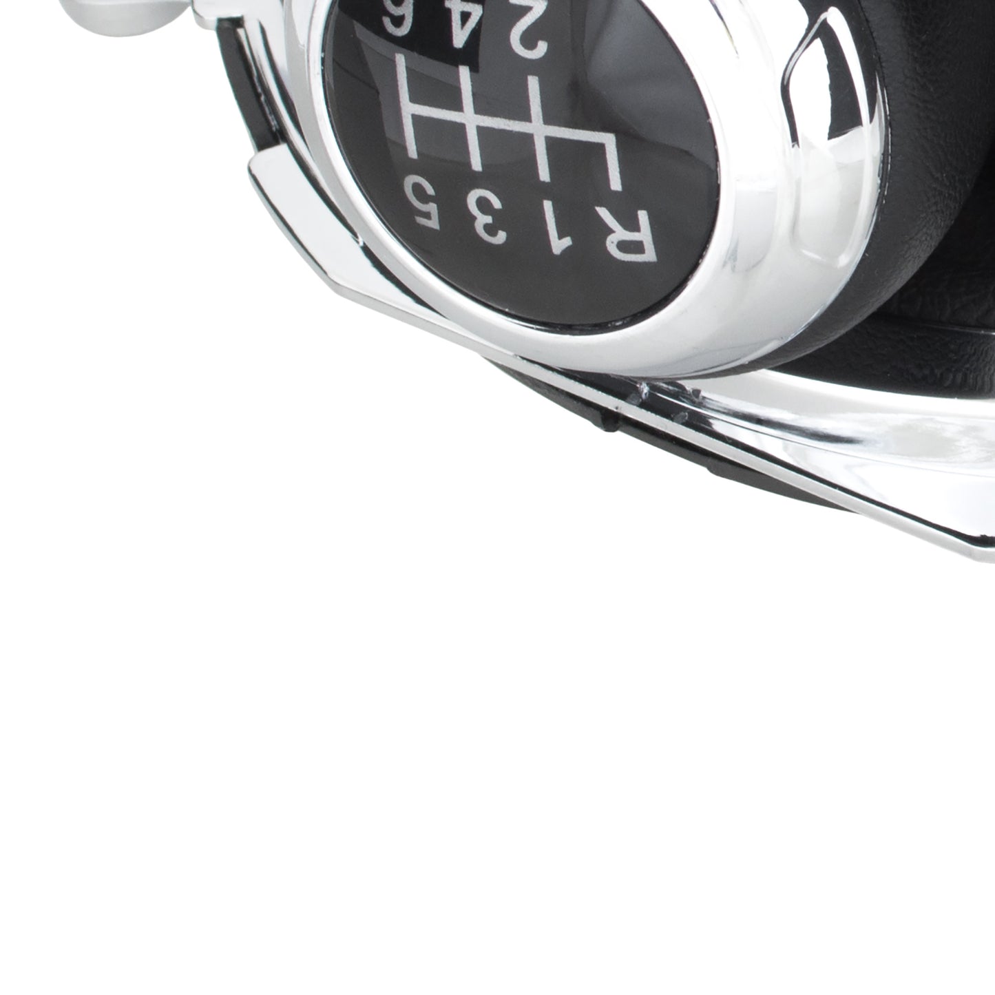 Audi TT 8J 06-14 BLACK / CHROME gear knob + BLACK GAITER WITH CHROME FRAME 6 SPEED