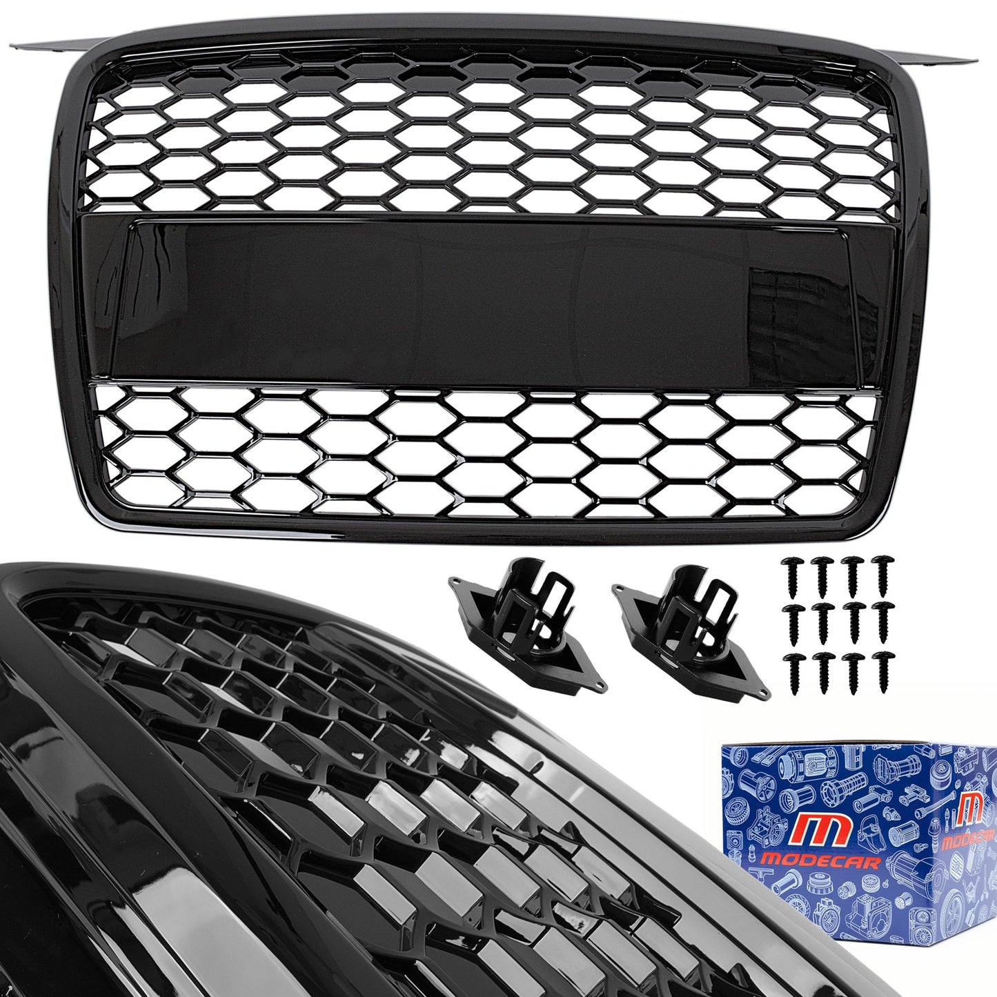 AUDI A3 8P 04-08 Atrapa między reflektory (grill) RS LOOK PLASTER MIODU BLACK