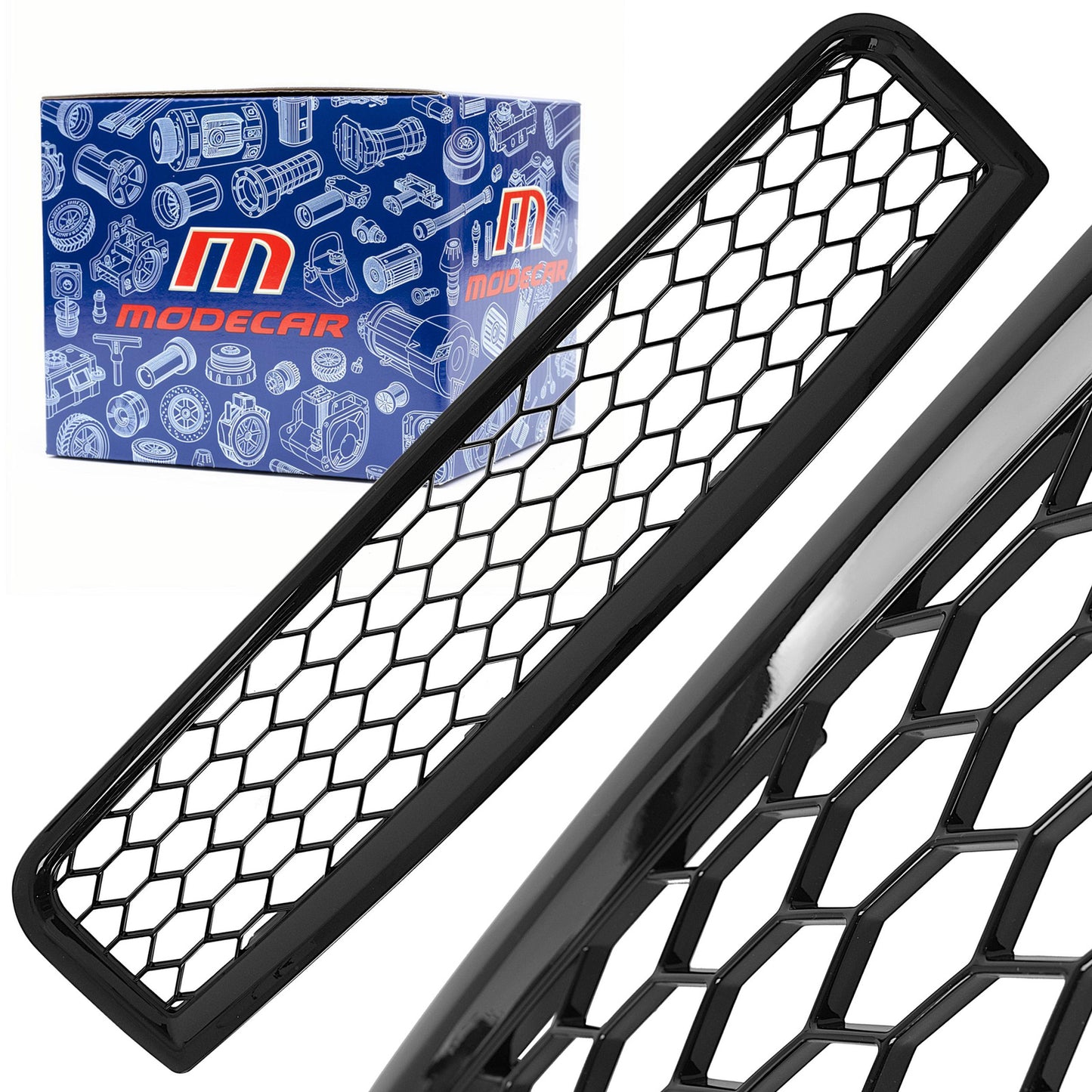 AUDI A4 B6 00-04  Atrapa między reflektory (grill) RS LOOK PLASTER MIODU BLACK