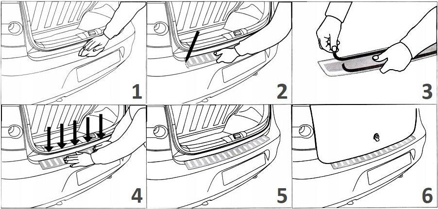 AUDI Q5 8RB 08-17 Rear Bumper Protector Cover CHROME