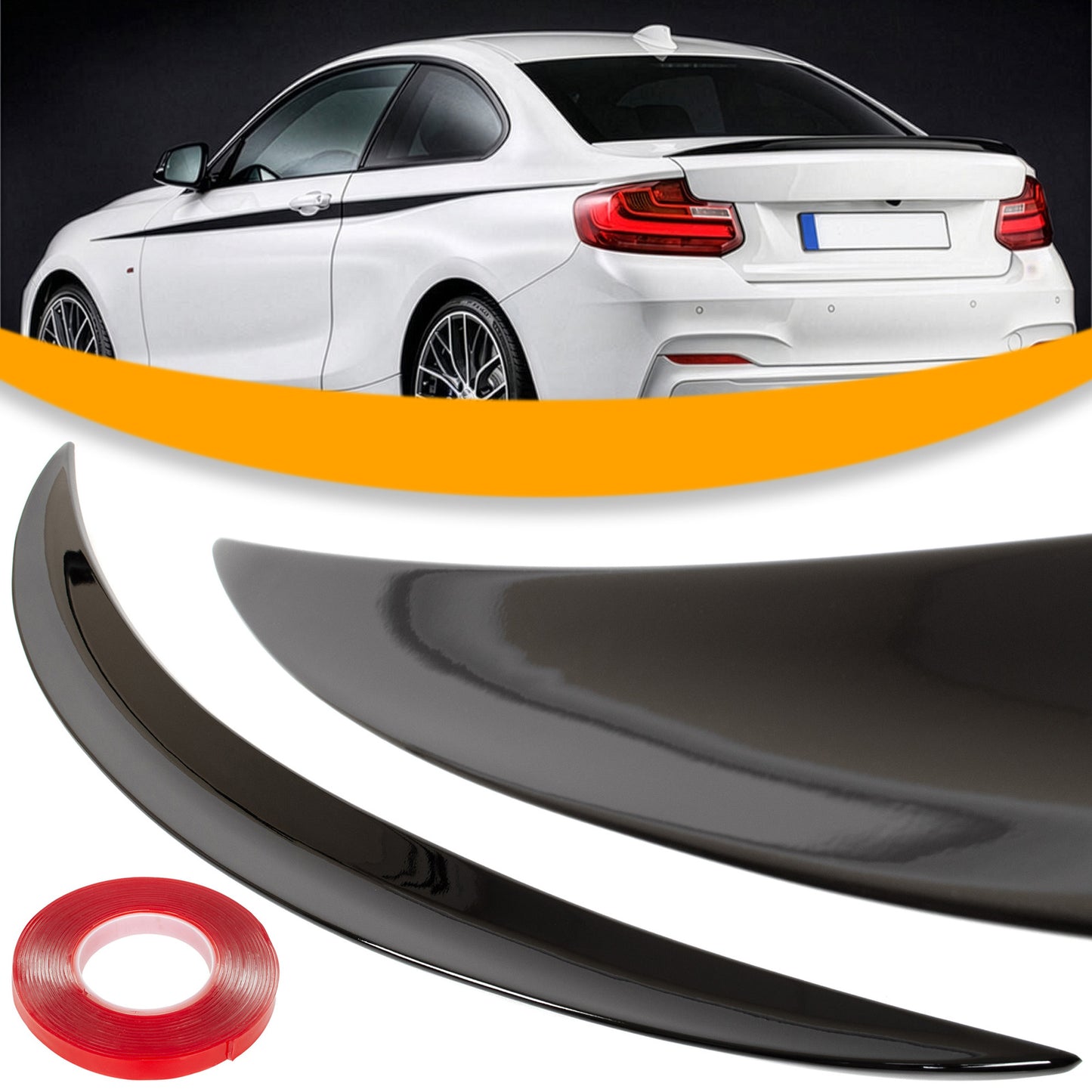 BMW 2 F22 12-21 spoiler tylny dachowy - lotka na klapę bagażnika GLOSSY BLACK MP