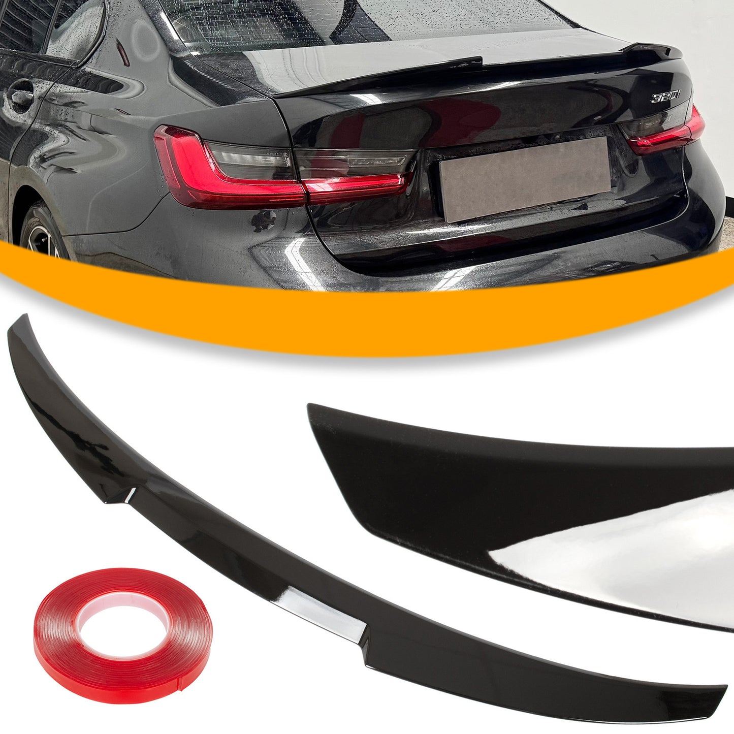 BMW 3 G20 2018- spoiler tylny dachowy - lotka na klapę bagażnika GLOSSY BLACK M4