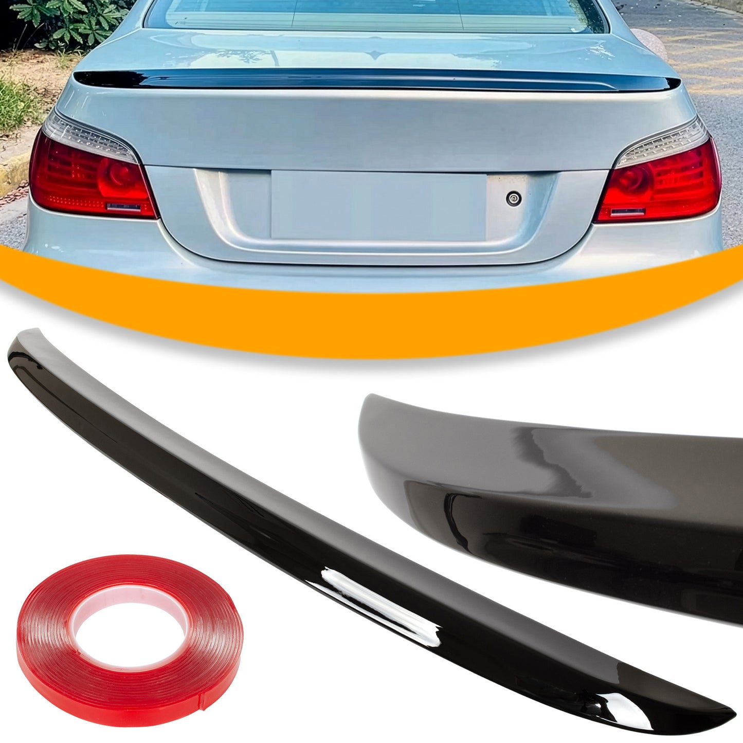 BMW 5 E60 01-10 spoiler tylny dachowy - lotka na klapę bagażnika GLOSSY BLACK M5