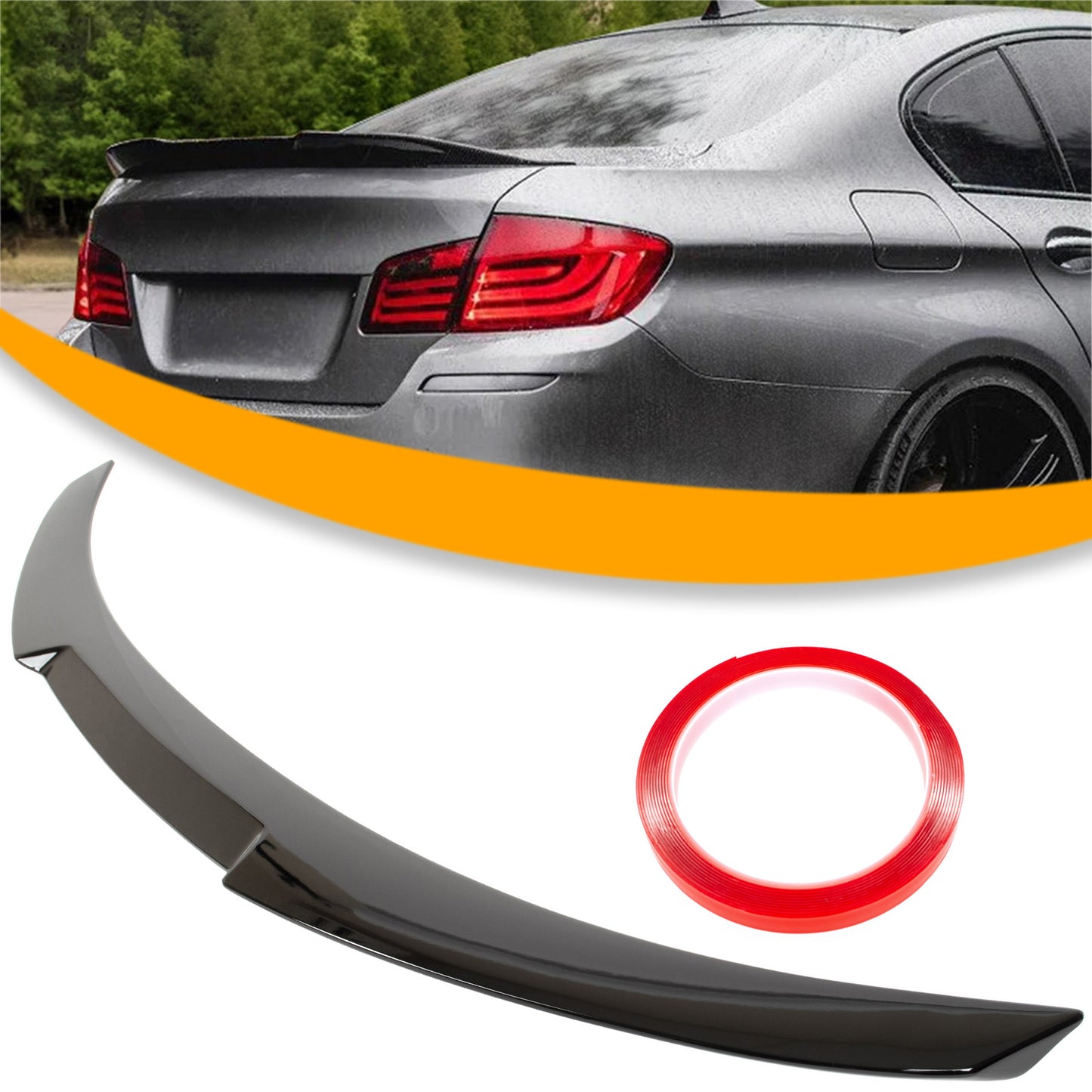 BMW 5 F10 09-16 spoiler tylny dachowy - lotka na klapę bagażnika GLOSSY BLACK M4