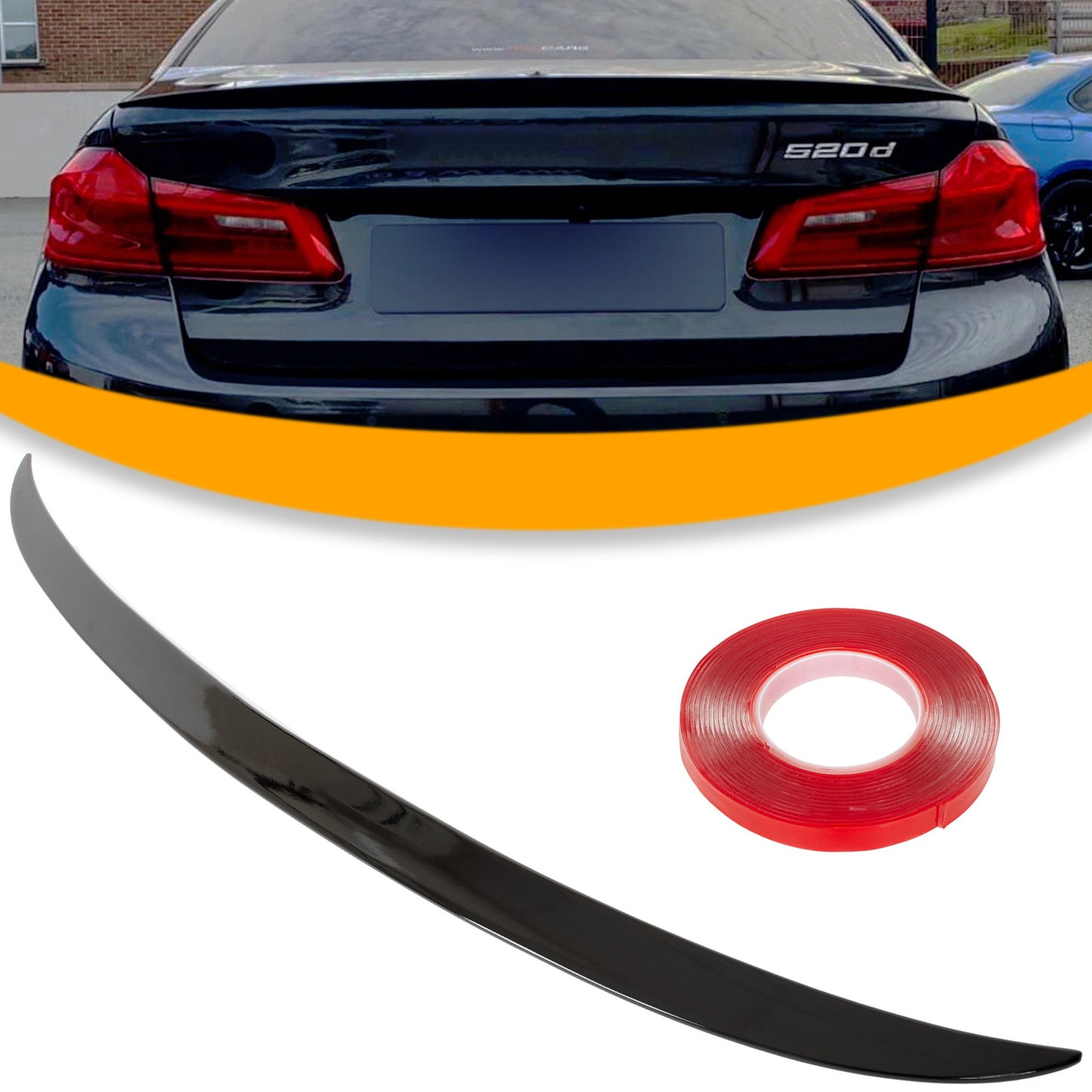 BMW 5 G30 2016- spoiler tylny dachowy - lotka na klapę bagażnika GLOSSY BLACK M5