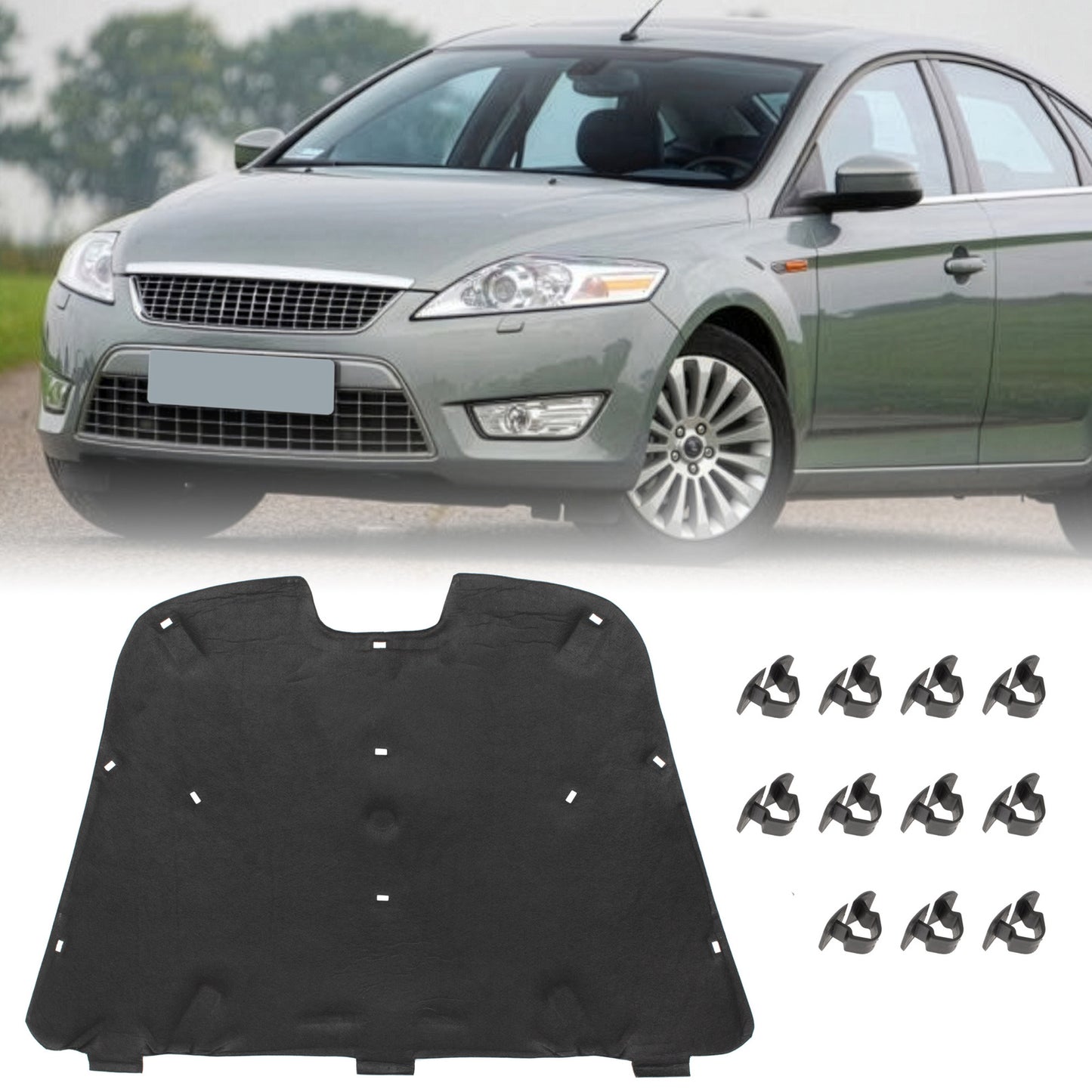 Ford Mondeo MK4 07-15 wygłuszenie maski silnika + 11 SPINEK KPL