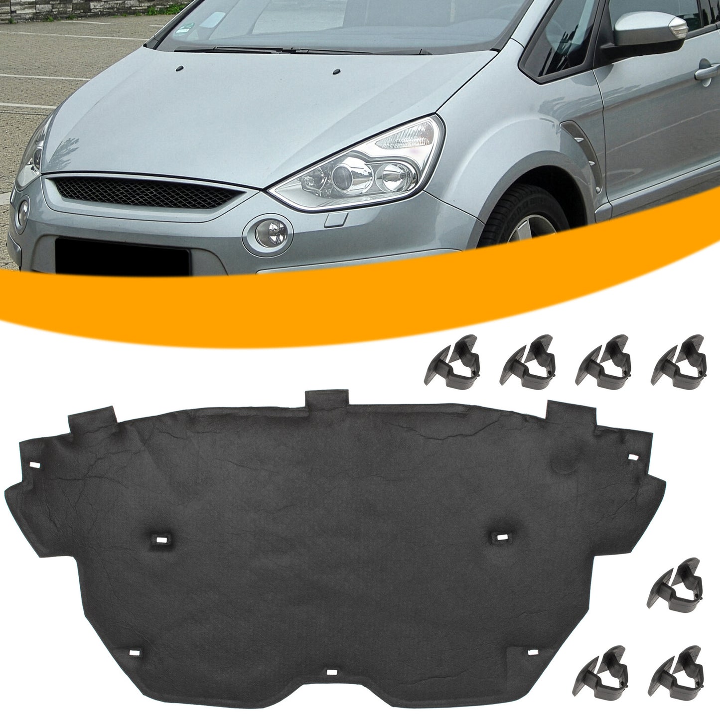 Ford S-MAX I 06-14 wygłuszenie maski silnika + 7 SPINEK KPL