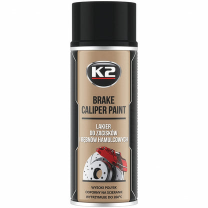 Lakier do zacisków i bębnów hamulcowych K2 BRAKE CALIPER PAINT 400ml CZARNY L346CA