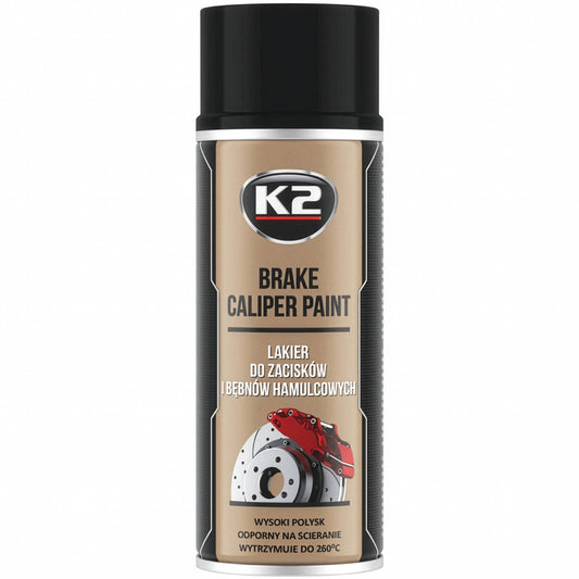 Lakier do zacisków i bębnów hamulcowych K2 BRAKE CALIPER PAINT 400ml CZARNY L346CA