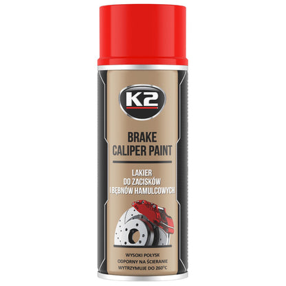 K2 BRAKE CALIPER PAINT LAKIER DO ZACISKÓW HAMULCOWYCH CZERWONY 400ml L346CE