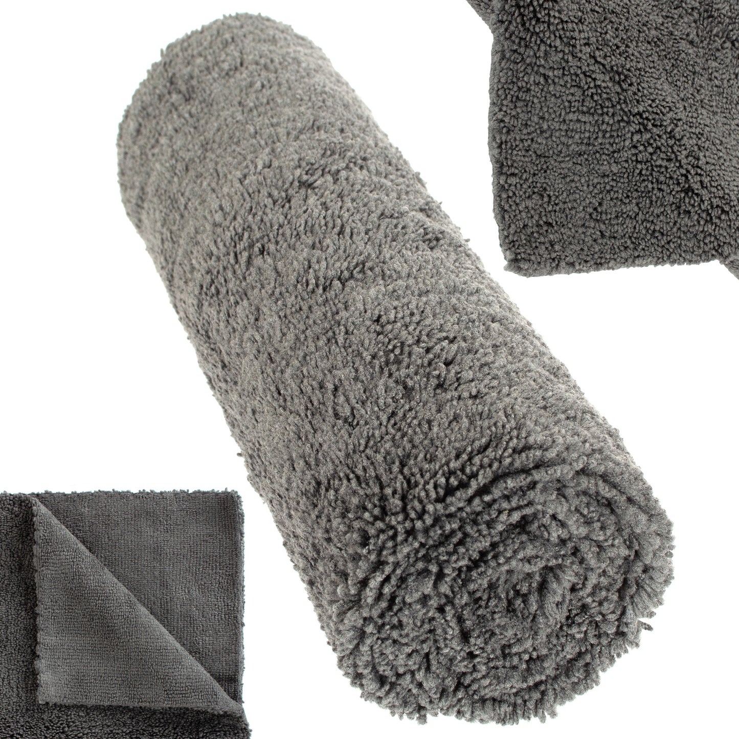 M MODECAR Double-sided towel with long and short pile 40x40cm 380gsm GREY