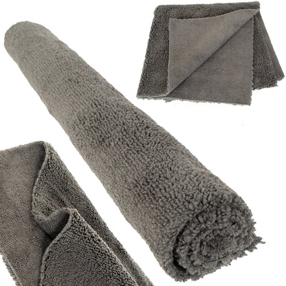 M MODECAR Dwustronny ręcznik z długim i krótkim włosiem 40x40cm 400gsm SZARY