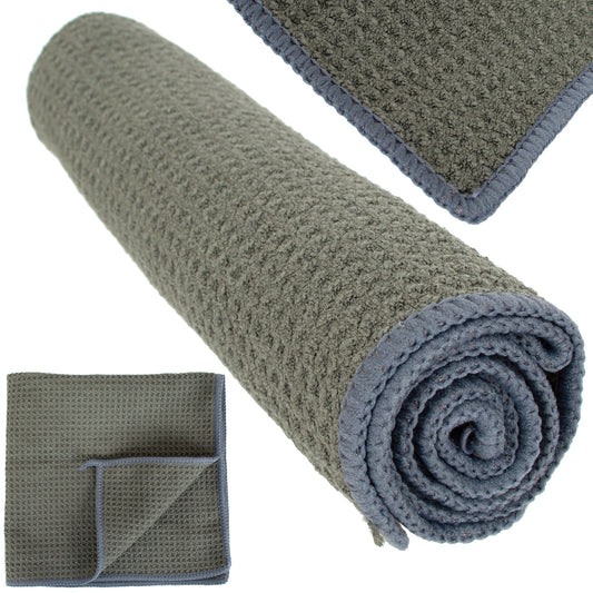 M MODECAR Waffle Towel 40x40cm 400gsm GREY with HEM