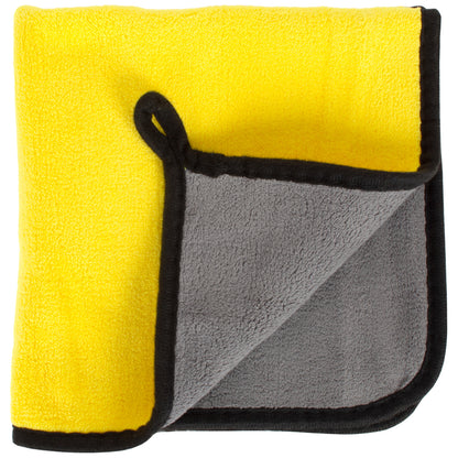 M MODECAR Ręcznik z Polaru Koralowego 40x40cm 500gsm ŻÓŁTO-SZARY z OBSZYCIEM