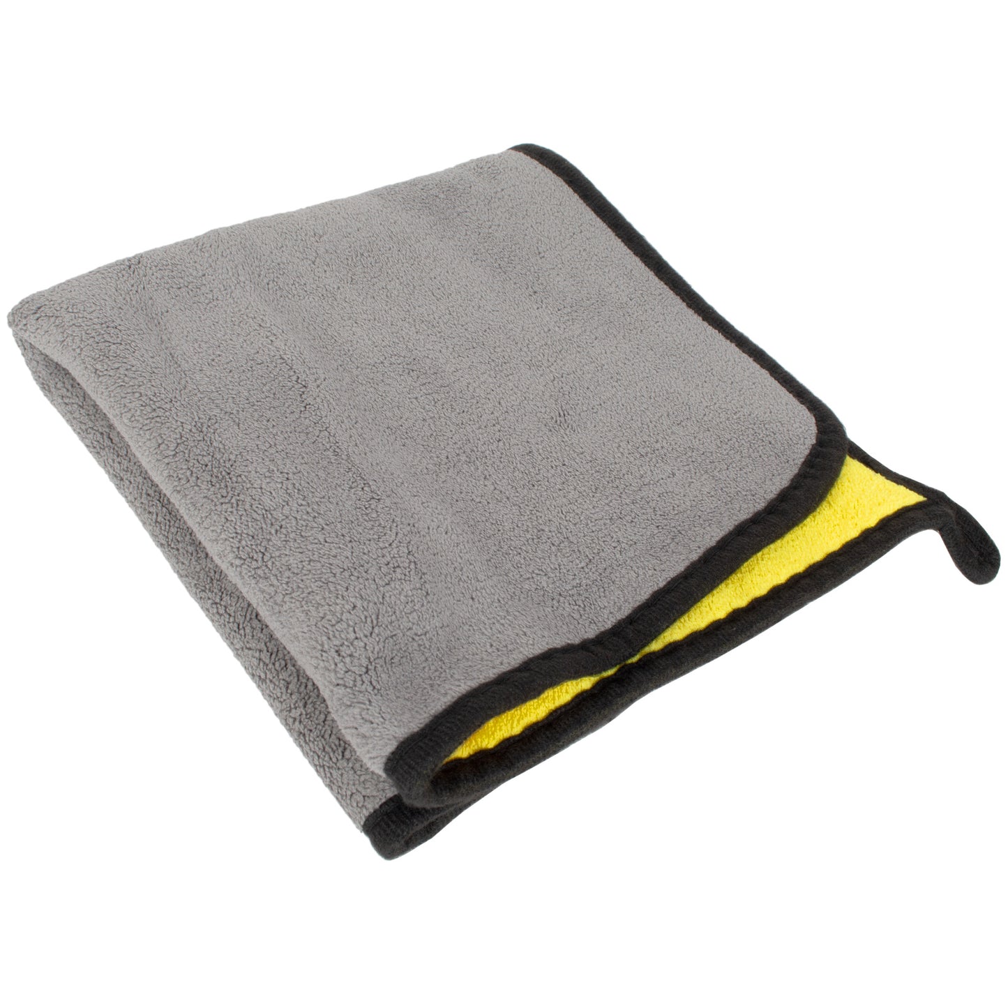 M MODECAR Ręcznik z Polaru Koralowego 40x40cm 500gsm ŻÓŁTO-SZARY z OBSZYCIEM