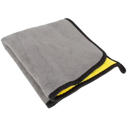 M MODECAR Ręcznik z Polaru Koralowego 40x40cm 500gsm ŻÓŁTO-SZARY z OBSZYCIEM