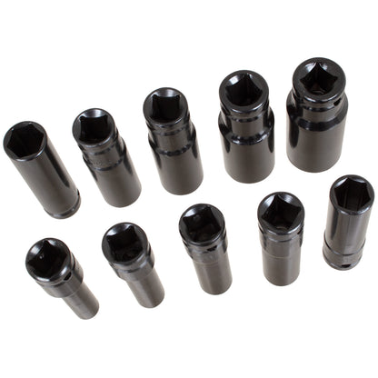 M MODECAR Tool Set 1/2" 10PCS - Long Sockets 76mm 10-24mm