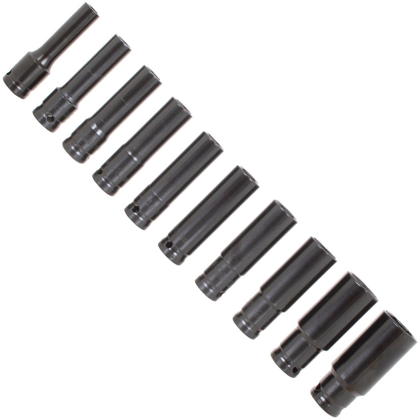 M MODECAR Tool Set 1/2" 10PCS - Long Sockets 76mm 10-24mm