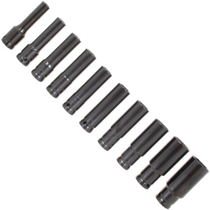M MODECAR Tool Set 1/2" 10PCS - Long Sockets 76mm 10-24mm