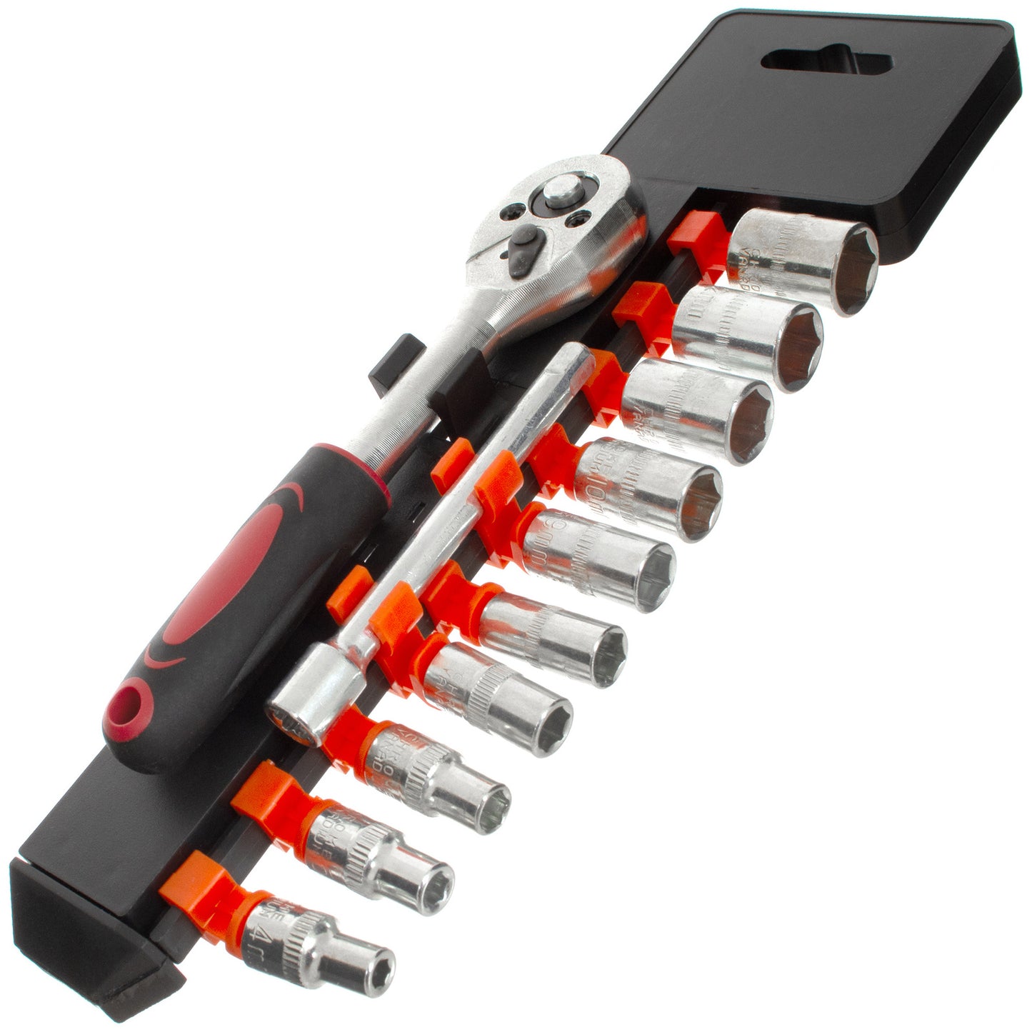 M MODECAR Tool kit 1/4" 12PCS - ratchet, extension and 10 sockets 4-13mm
