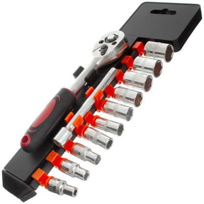 M MODECAR Tool kit 1/4" 12PCS - ratchet, extension and 10 sockets 4-13mm